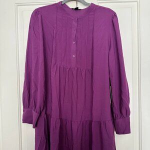 Halogen Dress Womens Large Petite Purple Sparkle Dress